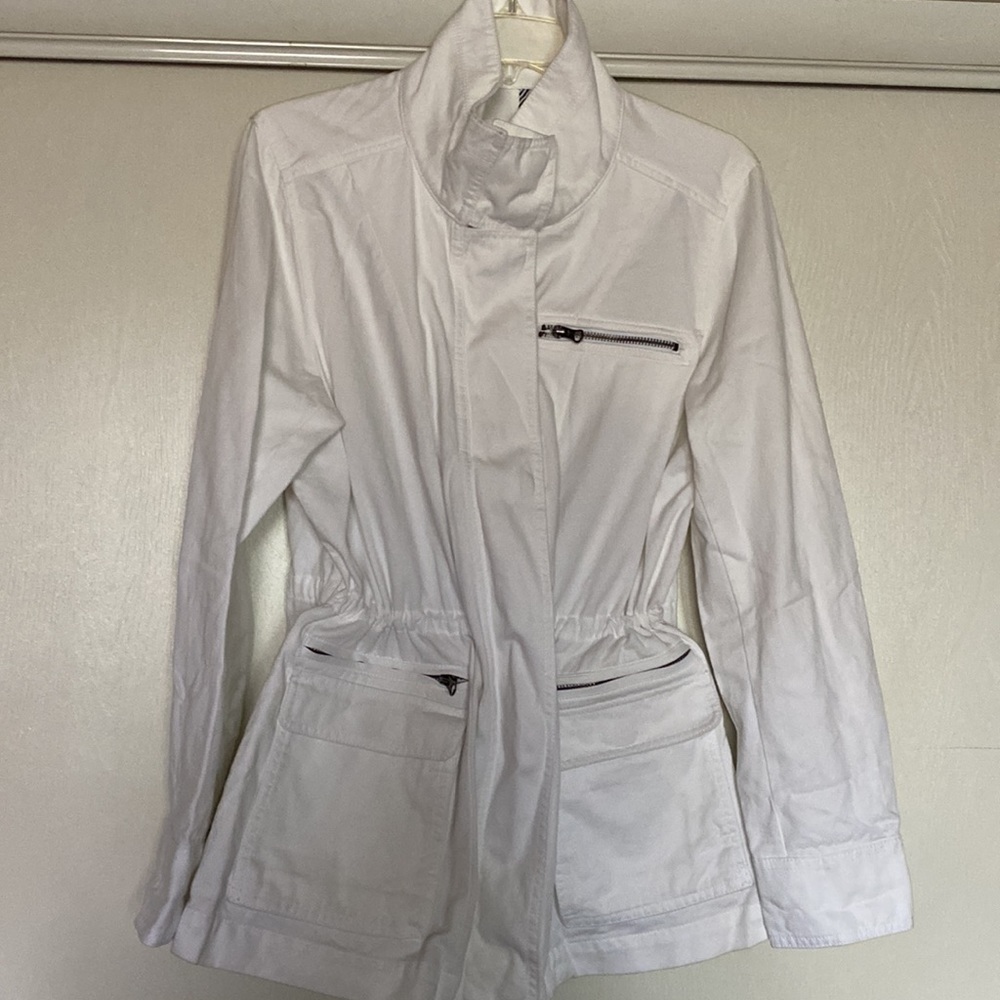 🆕 Gap White Denim Western Jacket Womens Size L.
